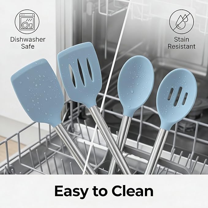 Vayvnt 4PCS Kitchen Utensils Set, Heat Resistant Silicone Utensils Set - Image 7