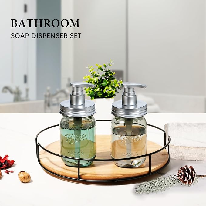 Amolliar Plastic Mason Jar Soap Dispenser - Image 4
