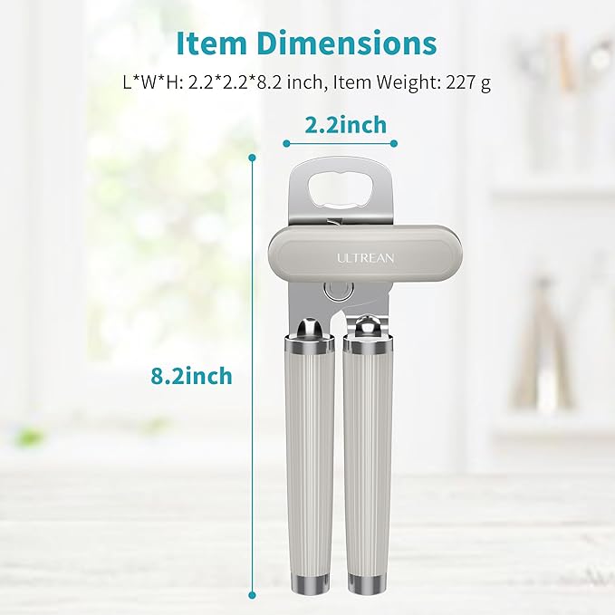 Ultrean Manual Can Opener Bottle Opener, Heavy Duty Stainless Steel Smooth Edge - Image 7