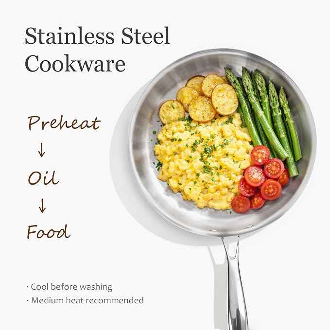 CAROTE 21pcs Tri-Ply Stainless Steel Cookware Set, Pots and Pans Set, Non Toxic - Image 4