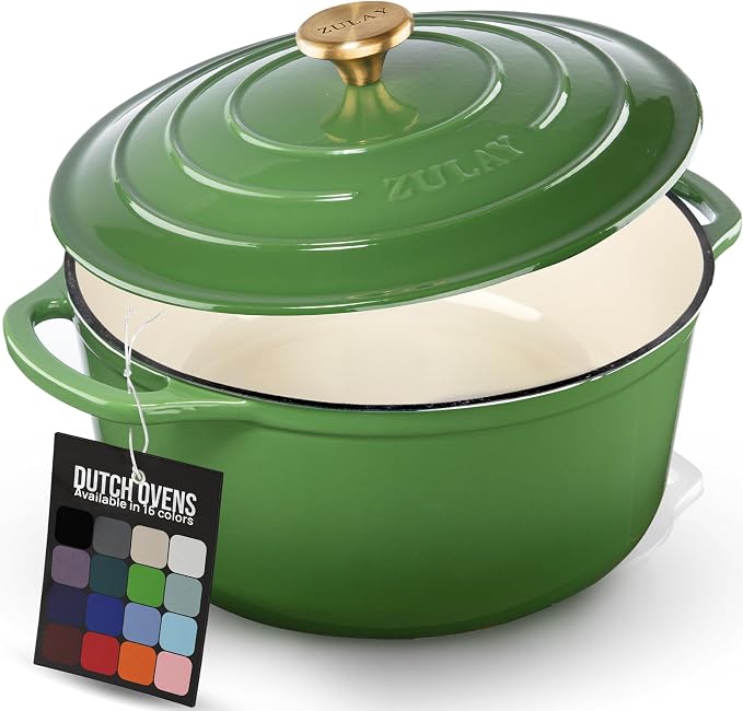 Zulay Kitchen 6 Quart Enameled Cast Iron Dutch Oven Pot by ZulayKitchen
