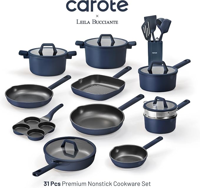 CAROTE 31PCS Pots and Pans Set, Nonstick Cookware Set Kitchen Non Stick - Image 2