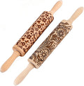 Wooden Embossed Rolling Pin for Baking & Crafts-Easy to Clean, Lightweight by Unknown