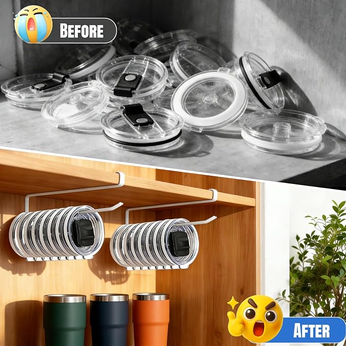 1 Pack Tumbler Lid Organizer, Versatile Cup & Water Bottle Lid Holder, Upgraded - Image 6