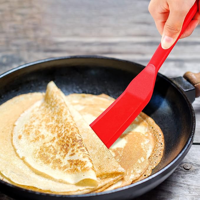 Zopeal 2 Pieces Crepe Spatula Silicone Narrow Skinny Flipper Long Heat - Image 4