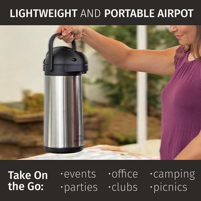 Coffee Carafe Airpot & Cleaning Brush - 101oz / 3L Airpot 12 Hours Hot Water - Image 9