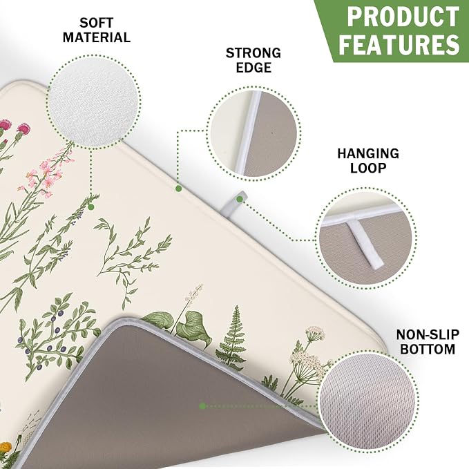Kawani Sage Flower Herbs Dish Drying Mat - Image 3
