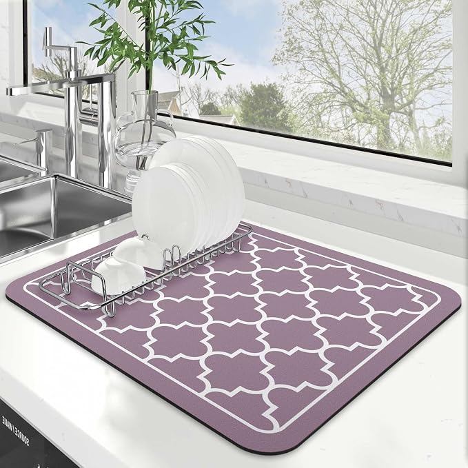 WISELIFE Dish Drying Mat Super Absorbent Drying Mat Large Dish Drying Mats by WiseLife