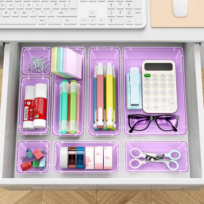 ElegantArray 12-Piece Drawer Organizer Set, 4 Sizes Versatile Plastic Vanity - Image 6