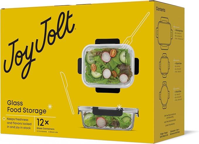 JoyJolt 24pc Borosilicate Glass Storage Containers - Image 2