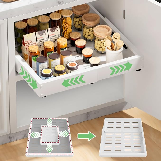 1 Pack Pull out Cabinet Organizer, Width Depth, by BUFOR