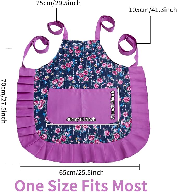 Vintage Floral Apron for Women - Image 6