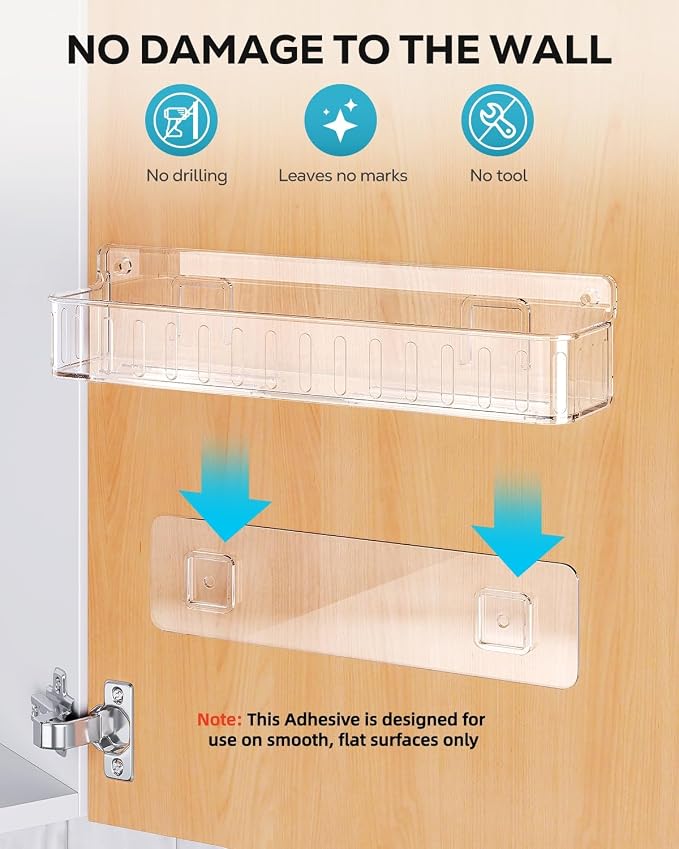 Nieifi Spice Rack Wall Mount, 4 Pack, Screw or Adhesive Installation, Spice - Image 4