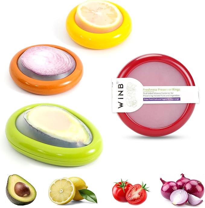 Winb Set of 4 Reusable Fruit and Veggie Savers by Winb