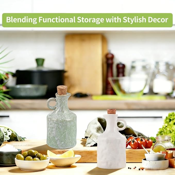 MDLUU Ceramic Olive Oil Vinegar Dispenser Bottle - Image 7