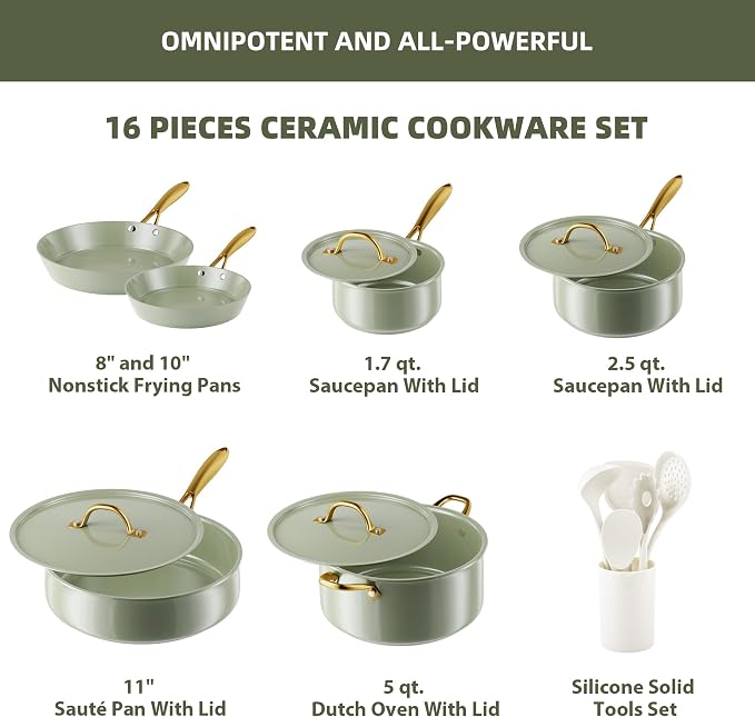 VONIKI Ceramic Cookware Set - Image 2