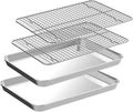 Quarter Sheet Pan with Cooling Rack Set, CEKEE Stainless Steel Cookie Sheets by CEKEEBakingEasilyHappily