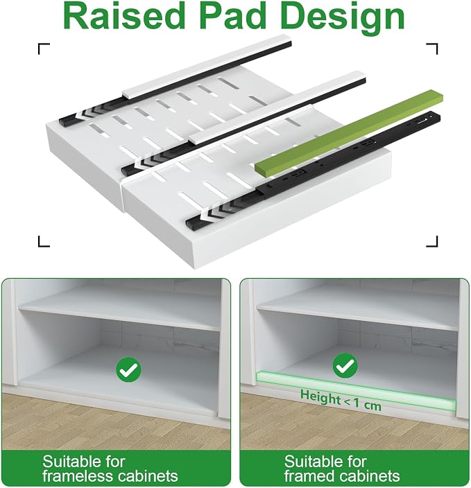 PAKETA 2 Pack Expandable Pull Out Cabinet Organizer, Upgrade 3 Slide Rails - Image 5