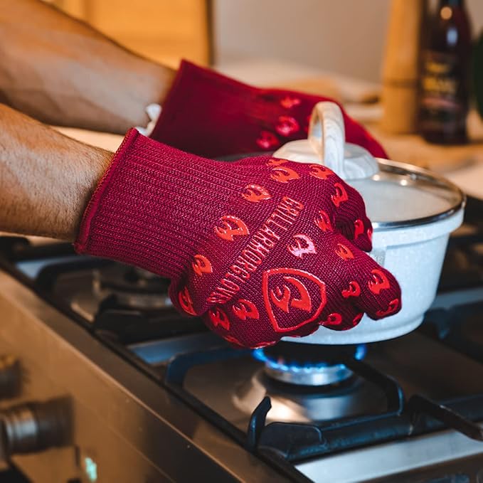 Grill Armor Oven Gloves with Fingers – 932°F Heat, Fire & Cut Resistant Mitts - Image 3