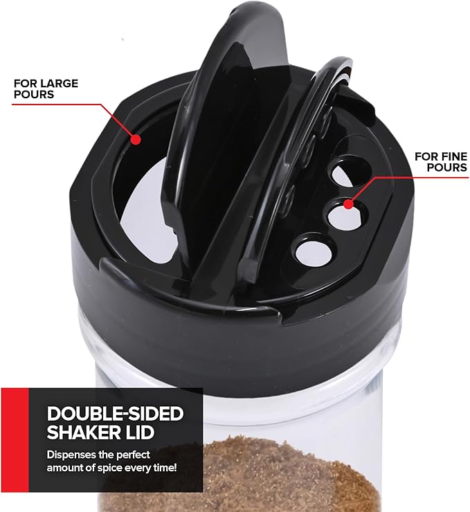 6 Pack 5.5 oz Round Plastic Spice Jars, Empty Seasoning Containers - Image 4