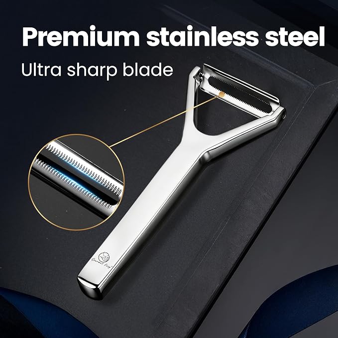 Vegetable Peeler, Ultra-Sharp Ergonomic Stainless Steel Potato Peeler, - Image 4