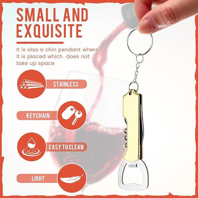 Ziliny 24 Pcs Bottle Opener Keychain Bulk Wine Bottle Beer Opener Keychain - Image 3
