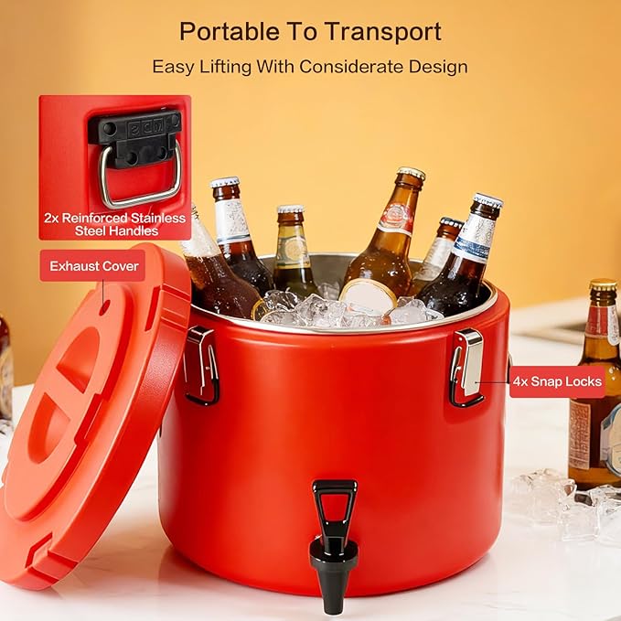 Insulated Beverage Dispenser, 20L/5 Gallon Thermal Hot & Cold Drink Dispenser - Image 5