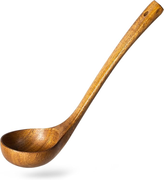 Wooden Ladle, 2 fl oz Medium Scoop Utensil by HEFILD