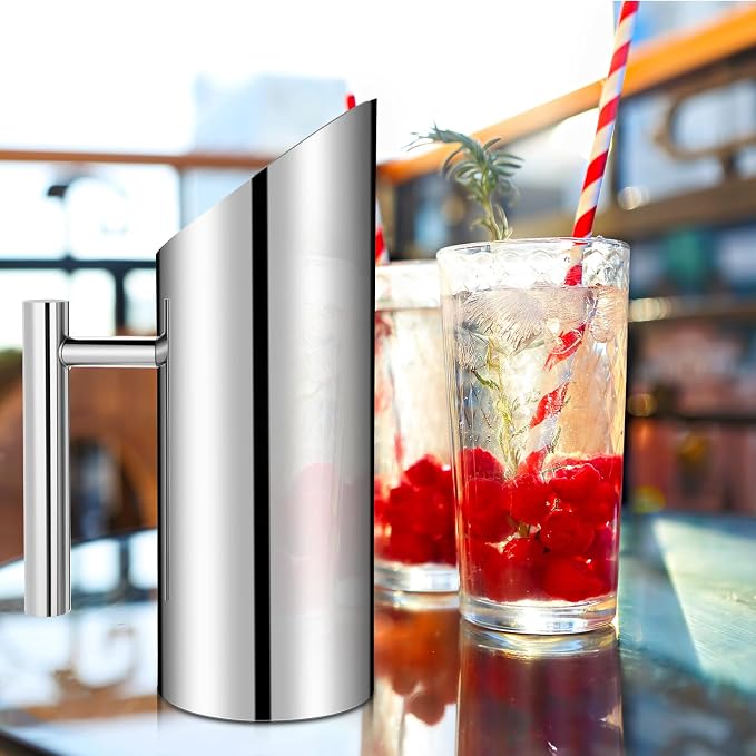 Funnymoom 3 Pack 35oz/1l Stainless Steel Water Pitcher Modern Metal Pitcher - Image 5