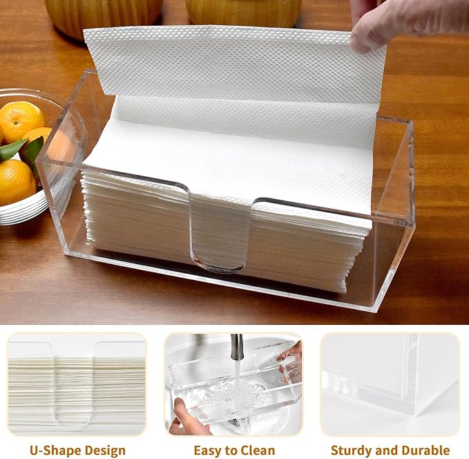4 Pack Acrylic Paper Towel Holder, Countertop Napkin Dispenser - Image 3