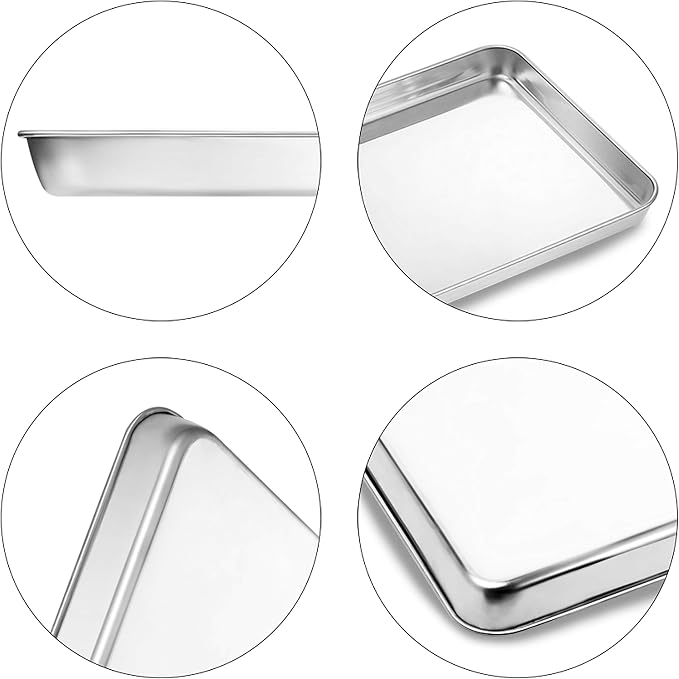 Cookie Sheet and Cooling Rack Set, 16 inch Stainless Steel Baking Pan - Image 3