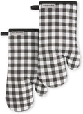 KITCHENAID Gingham Oven Mitt 2-Pack Set, Matte Black by KitchenAid