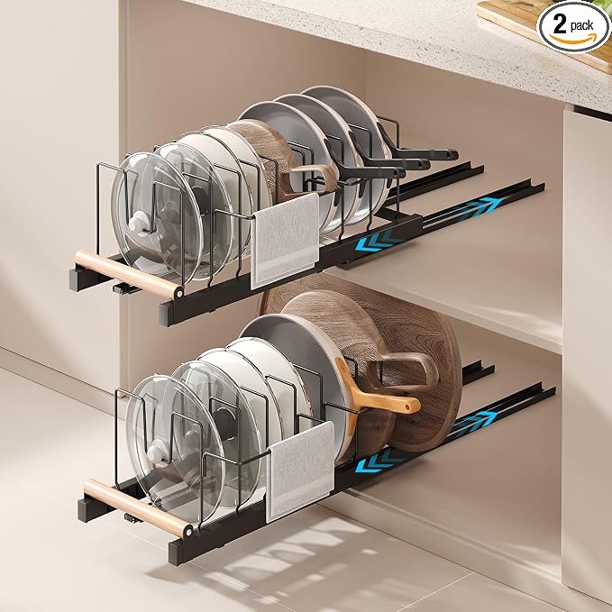 Magheo 2 Pack Pull Out Pots and Pans Organizer Under Cabinet by COMFORTYOURHOME