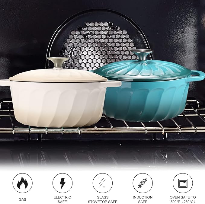 6 QT Enameled Cast Iron Dutch Oven - Image 5