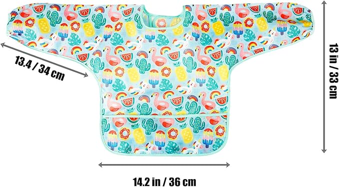 PandaEar 5 Pack Baby Long Sleeve Bibs| Waterproof Full Sleeve Bib - Image 5