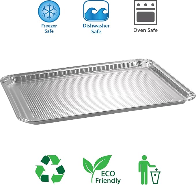 Aluminum Pans Half Size Textured Cookie Sheet 15 Count Durable Nonstick Baking - Image 4