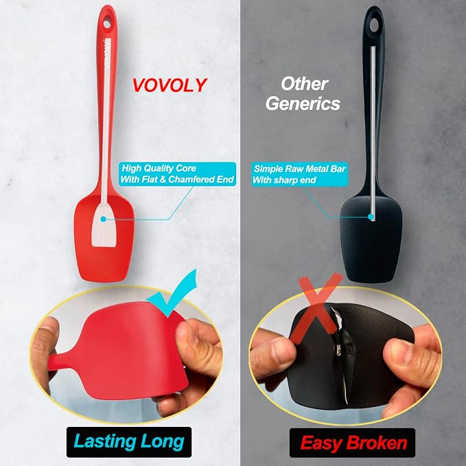 Silicone Spatula Set, High Heat Resistan Rubber Spoon Spatula, Non-Stick - Image 4