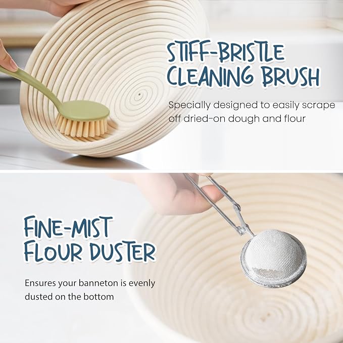 Sourdough Starter Kit, Banneton Bread Proofing Basket Set - Image 7