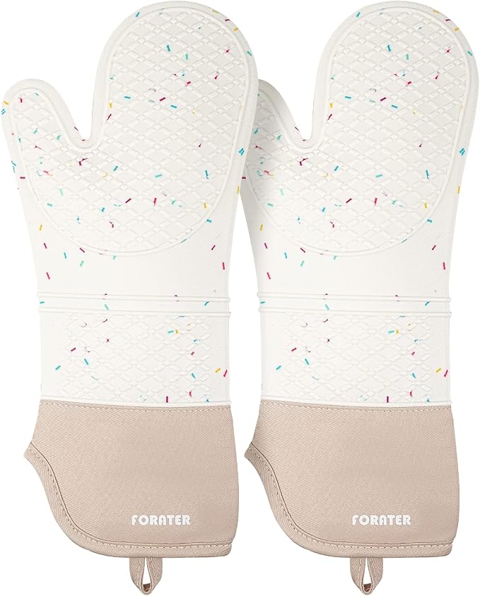 Extra Long Silicone Oven Mitts by FORATER