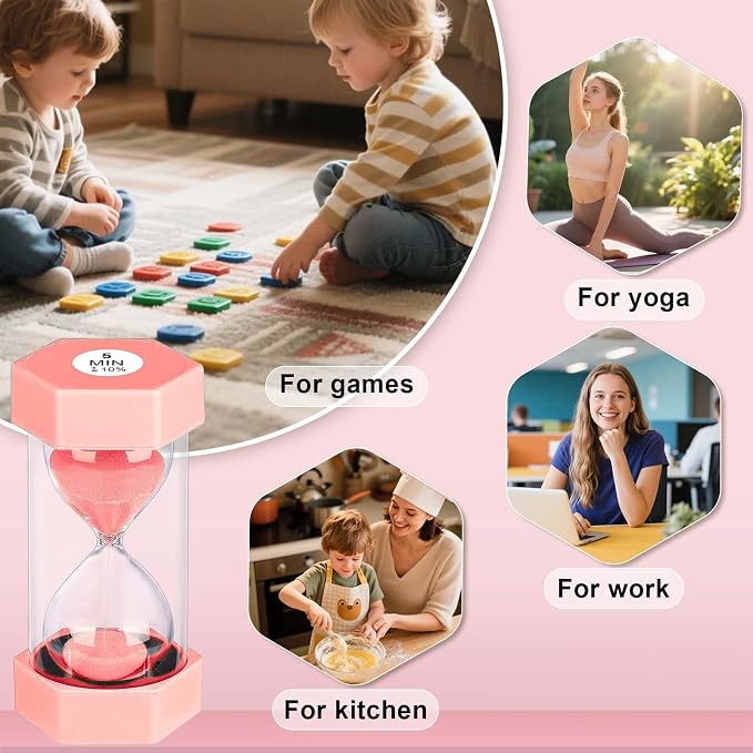 Hourglass 45 Minute Sand Timer, Plastic Sand Clock 45 Min, Unbreakable Colorful - Image 6