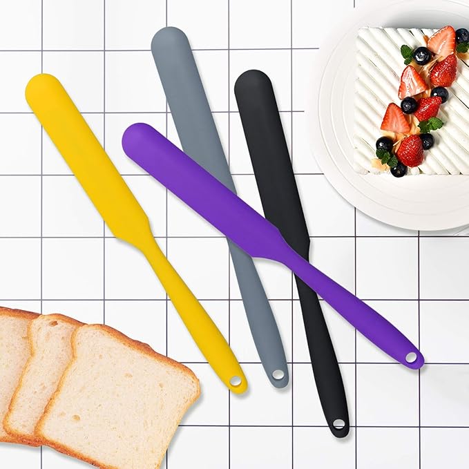 4pcs Silicone Spatula Set Heat Resistant Cake Cream Butter Spatulas Mixing - Image 5