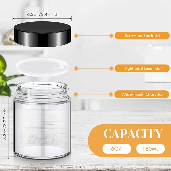 Domensi 24 Pcs Bulk 6oz Glass Jars - Image 2