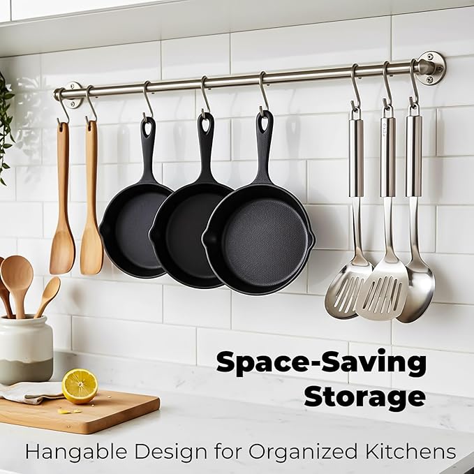 Hiceeden 4 Pack Small Cast Iron Skillet, 5-1/2 Inch Frying Pans - Image 4