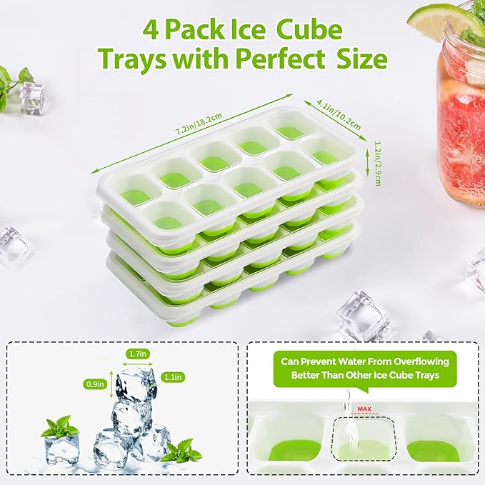 DOQAUS Ice Cube Tray with Lids - Image 5