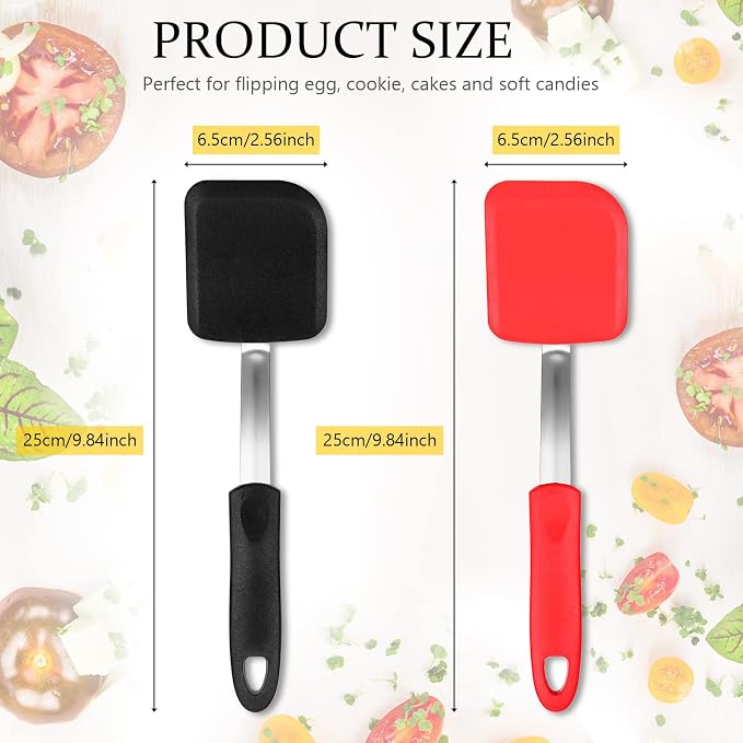 Silicone Cookie Spatula Turner 2 Pack Mini Brownie Spatula Flexible Kitchen - Image 2