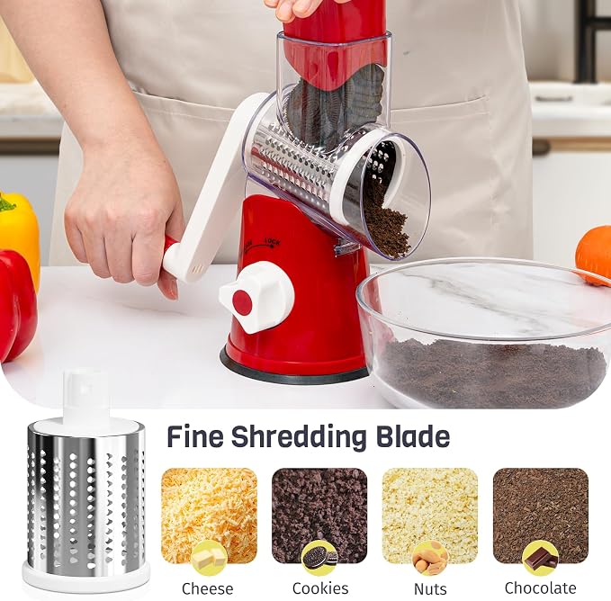 Cheese Grater Hand Crank, Rotary Cheese Shredder - Image 5