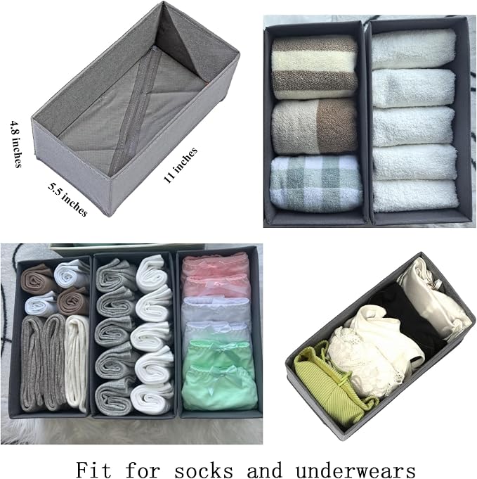 Bructhun Sock Drawer Organizer 9 Pack - Image 4