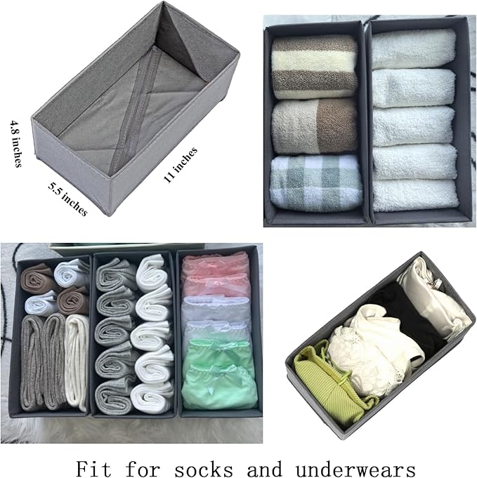 Bructhun Sock Drawer Organizer 6 Pack - Image 6