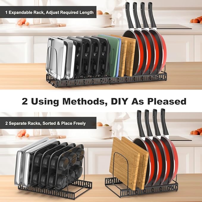 Housolution Cutting Board Organizer Rack, Expandable Baking Tray and Cookie - Image 3