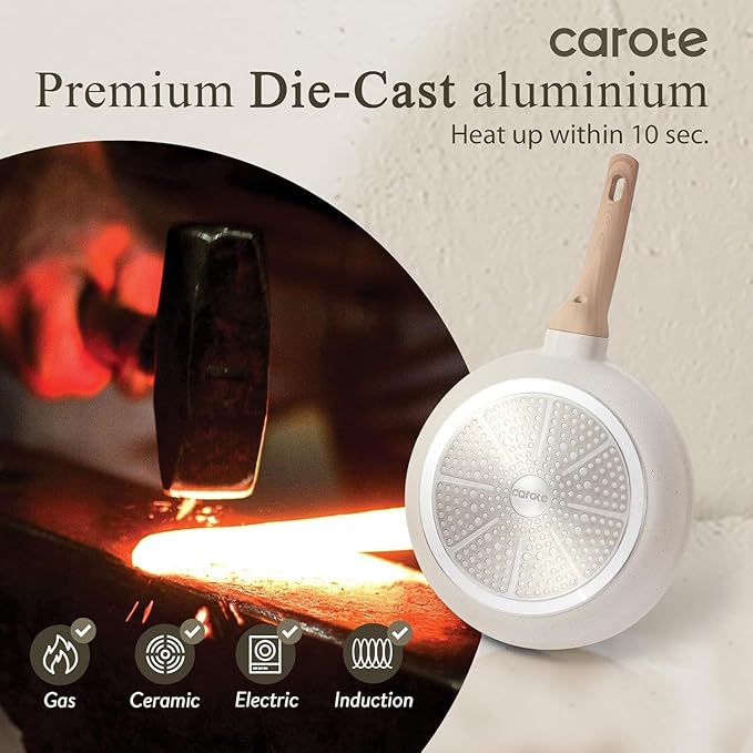 CAROTE Non Stick Frying Pan Skillet, Omelet Pan, Healthy Non Toxic Granite Chef - Image 7